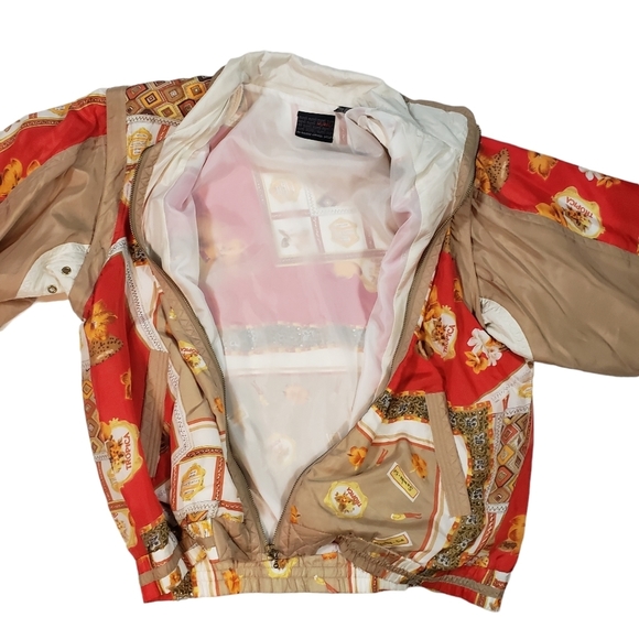 Vintage Mureli 100% Silk Floral Print Bomber Jacket Sz Medium Removable Sleeves - Picture 11 of 16